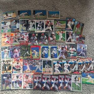 Deion Sanders lot of 51 baseball cards Atlanta Braves Cincinnati Reds